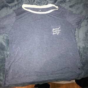 dark blue good vibes only American eagles teeshirt